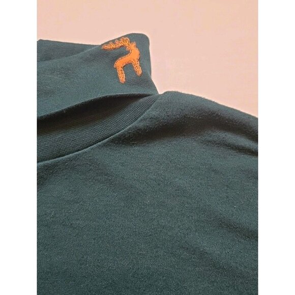 Bobbie Brooks Turtleneck Top Dark Green Long Sleeve XL Christmas Reindeer Teache - Picture 5 of 10